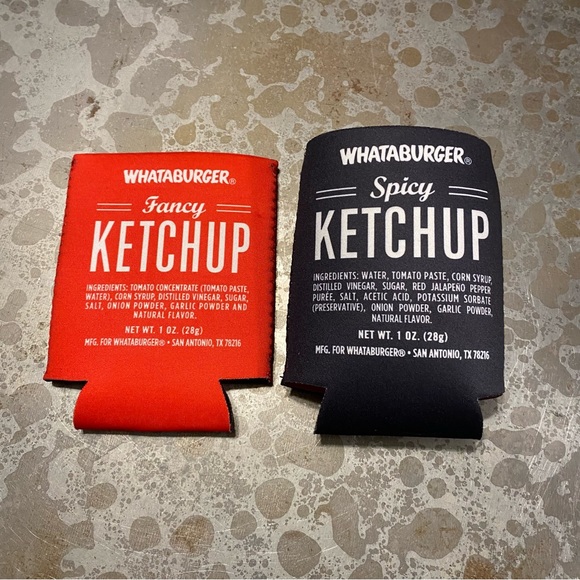Whataburger Koozies Ketchup Reversible Set of Two Red Black Kooziies NWOT - Picture 2 of 8